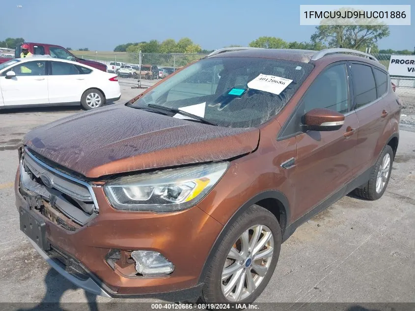 2017 Ford Escape Titanium VIN: 1FMCU9JD9HUC01886 Lot: 40120686