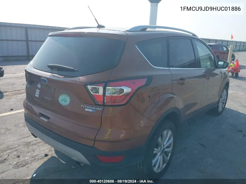 2017 Ford Escape Titanium VIN: 1FMCU9JD9HUC01886 Lot: 40120686