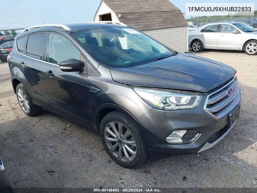 2017 Ford Escape Titanium VIN: 1FMCU0J9XHUB22833 Lot: 40146483