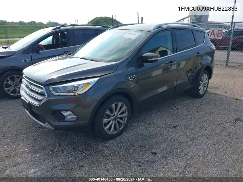 2017 Ford Escape Titanium VIN: 1FMCU0J9XHUB22833 Lot: 40146483