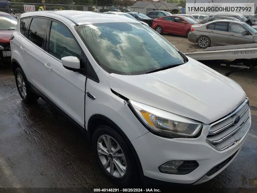 2017 Ford Escape Se VIN: 1FMCU9GD0HUD77992 Lot: 40148291