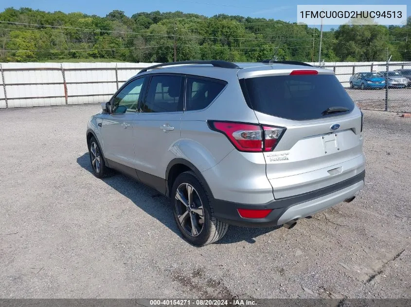 2017 Ford Escape Se VIN: 1FMCU0GD2HUC94513 Lot: 40154271