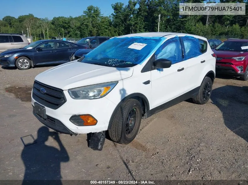 2017 Ford Escape S VIN: 1FMCU0F79HUA75401 Lot: 40157349