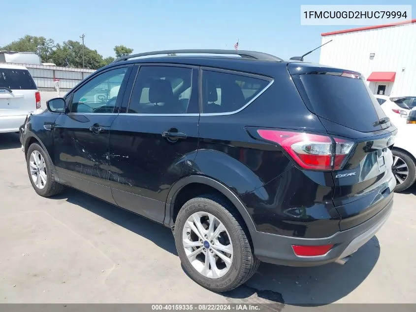 2017 Ford Escape Se VIN: 1FMCU0GD2HUC79994 Lot: 40159335