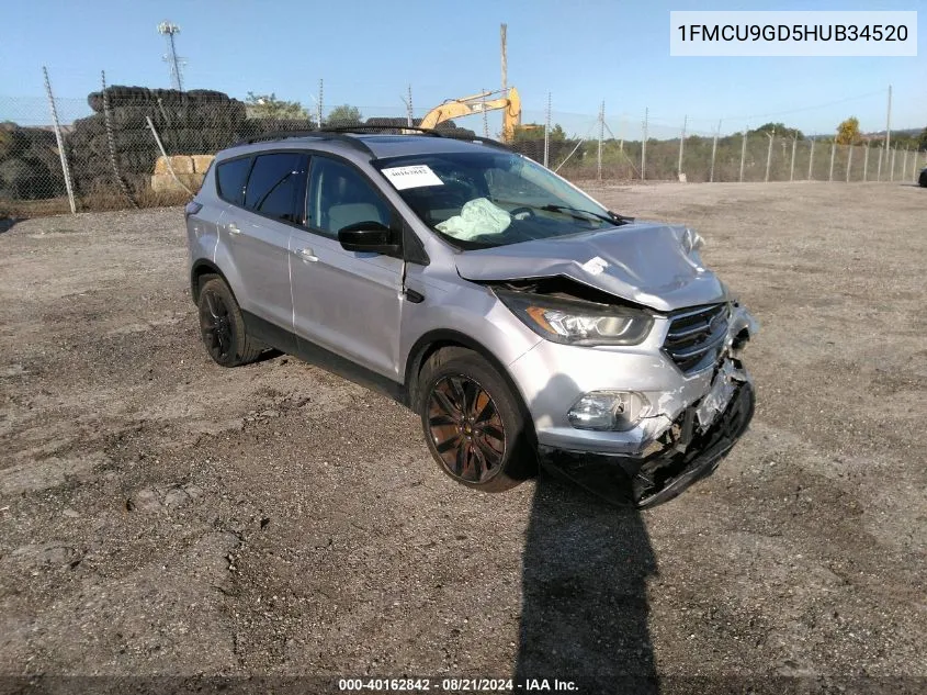 2017 Ford Escape Se VIN: 1FMCU9GD5HUB34520 Lot: 40162842