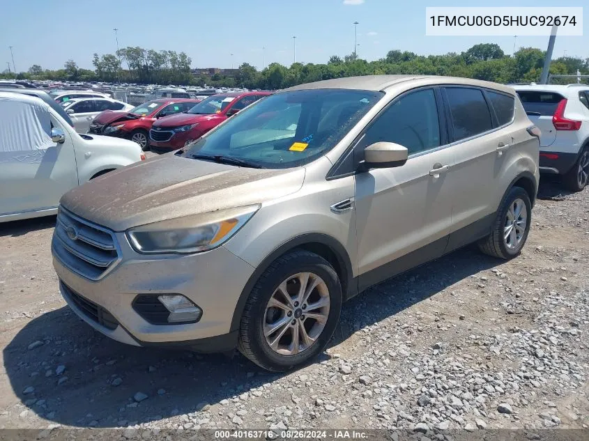 2017 Ford Escape Se VIN: 1FMCU0GD5HUC92674 Lot: 40163716