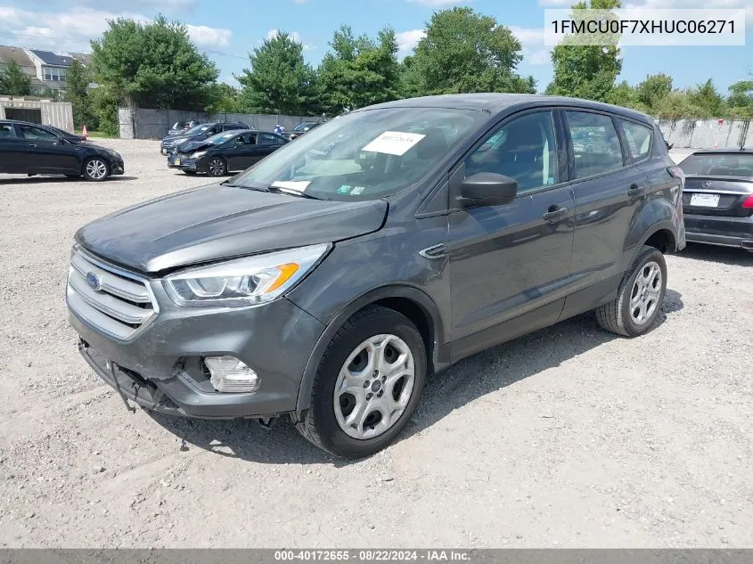 2017 Ford Escape S VIN: 1FMCU0F7XHUC06271 Lot: 40172655