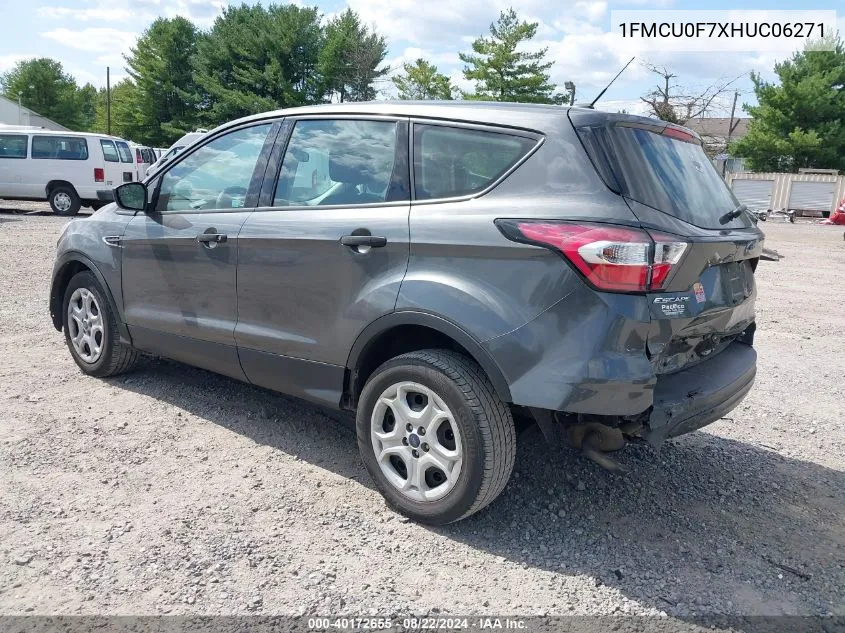 2017 Ford Escape S VIN: 1FMCU0F7XHUC06271 Lot: 40172655