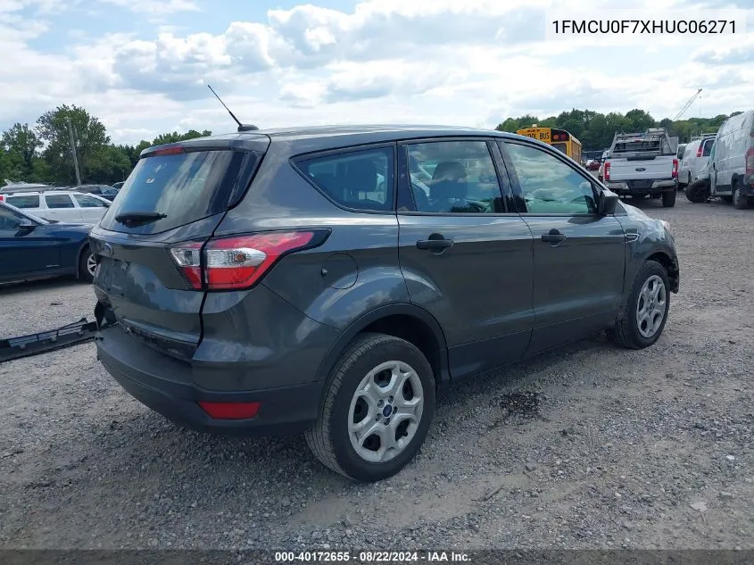 2017 Ford Escape S VIN: 1FMCU0F7XHUC06271 Lot: 40172655