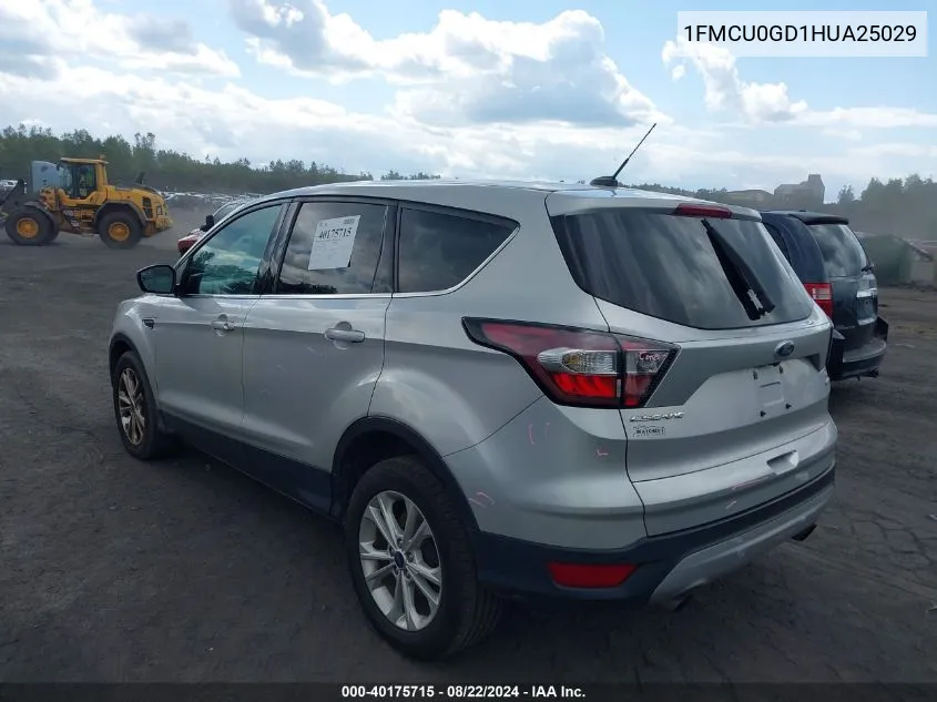 2017 Ford Escape Se VIN: 1FMCU0GD1HUA25029 Lot: 40175715