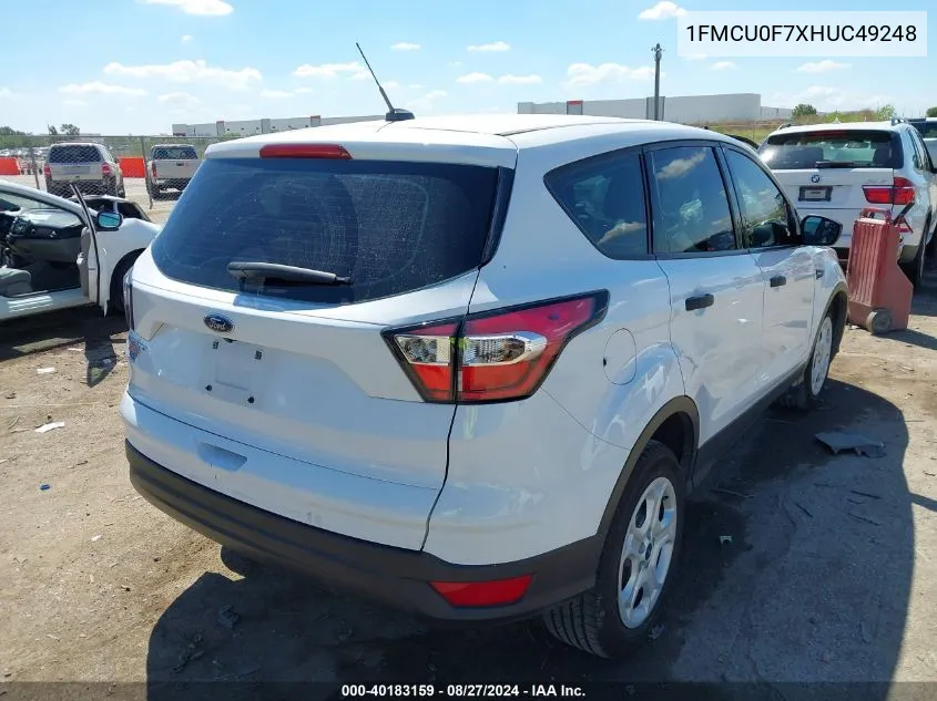 1FMCU0F7XHUC49248 2017 Ford Escape S