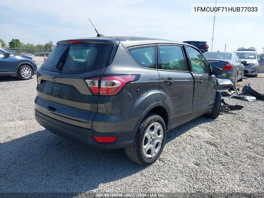 2017 Ford Escape S VIN: 1FMCU0F71HUB77033 Lot: 40186439