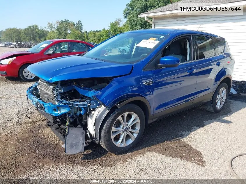 2017 Ford Escape Se VIN: 1FMCU0GD6HUE67644 Lot: 40194280