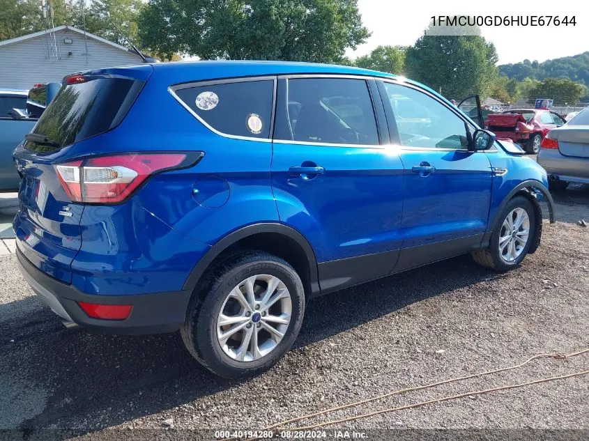 2017 Ford Escape Se VIN: 1FMCU0GD6HUE67644 Lot: 40194280