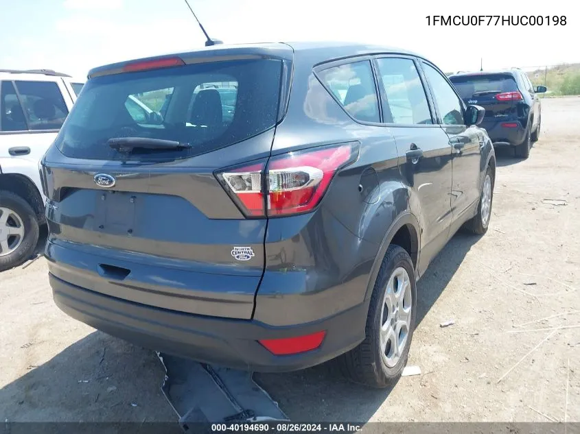 2017 Ford Escape S VIN: 1FMCU0F77HUC00198 Lot: 40194690