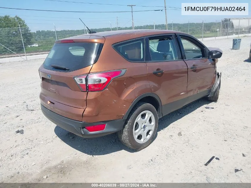 2017 Ford Escape S VIN: 1FMCU0F79HUA02464 Lot: 40206039