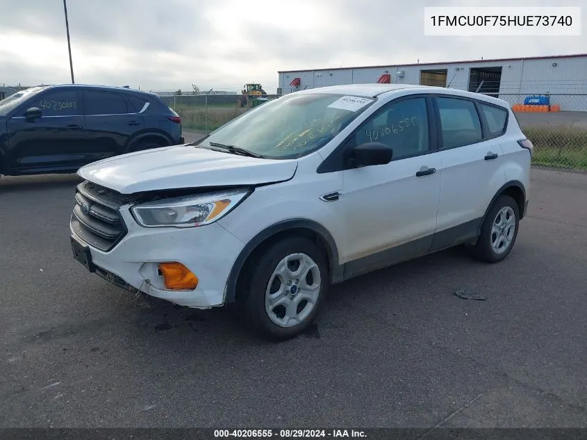 2017 Ford Escape S VIN: 1FMCU0F75HUE73740 Lot: 40206555