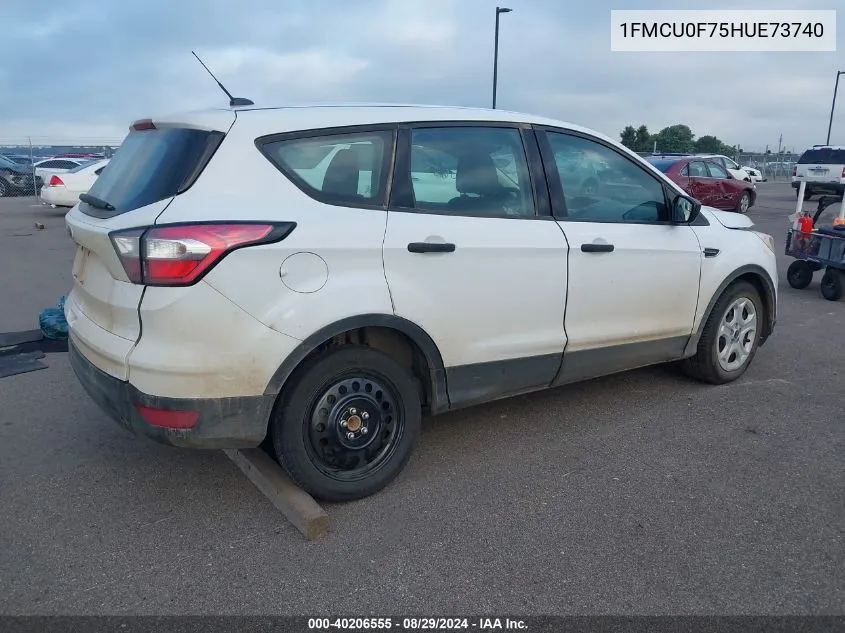 2017 Ford Escape S VIN: 1FMCU0F75HUE73740 Lot: 40206555