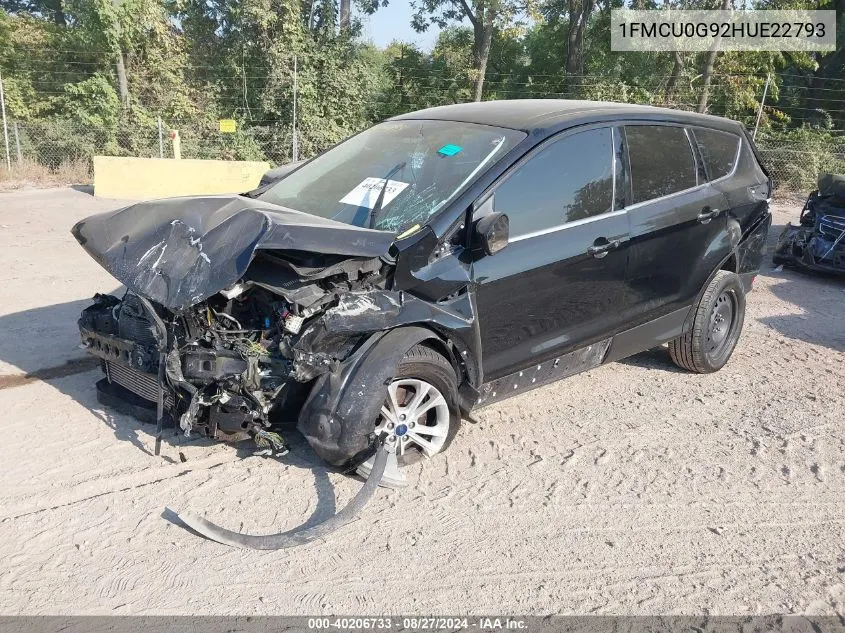 2017 Ford Escape Se VIN: 1FMCU0G92HUE22793 Lot: 40206733