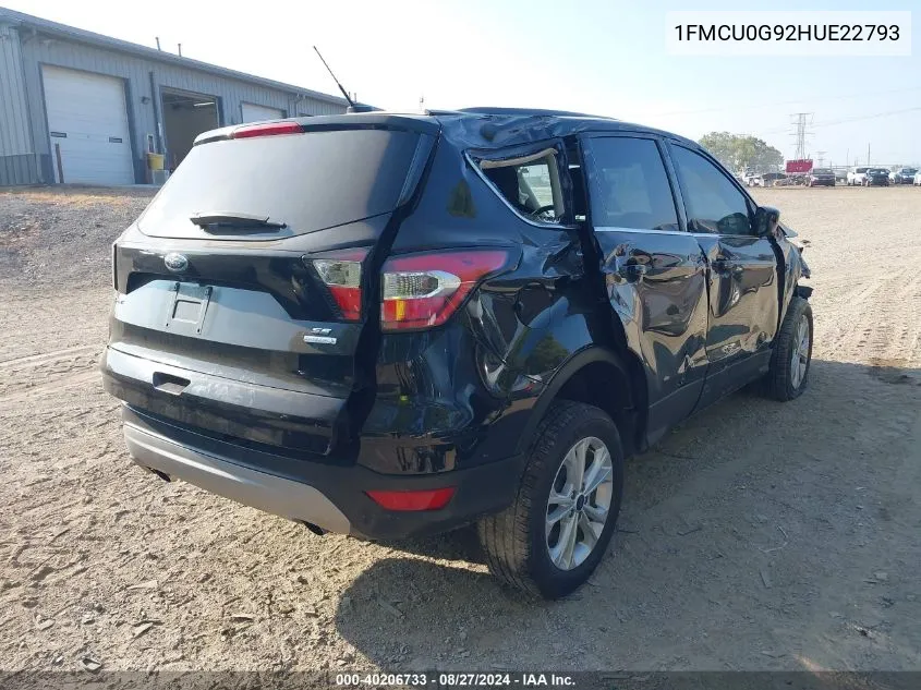 2017 Ford Escape Se VIN: 1FMCU0G92HUE22793 Lot: 40206733