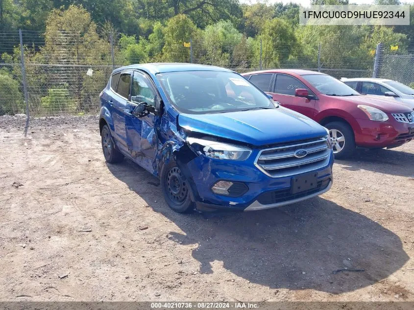 2017 Ford Escape Se VIN: 1FMCU0GD9HUE92344 Lot: 40210736