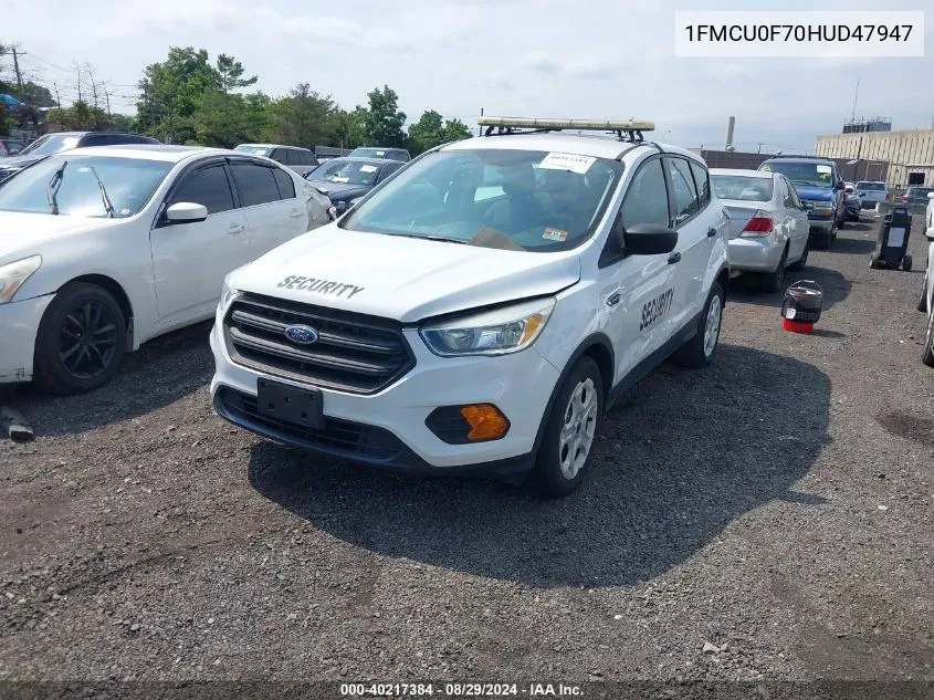 2017 Ford Escape S VIN: 1FMCU0F70HUD47947 Lot: 40217384