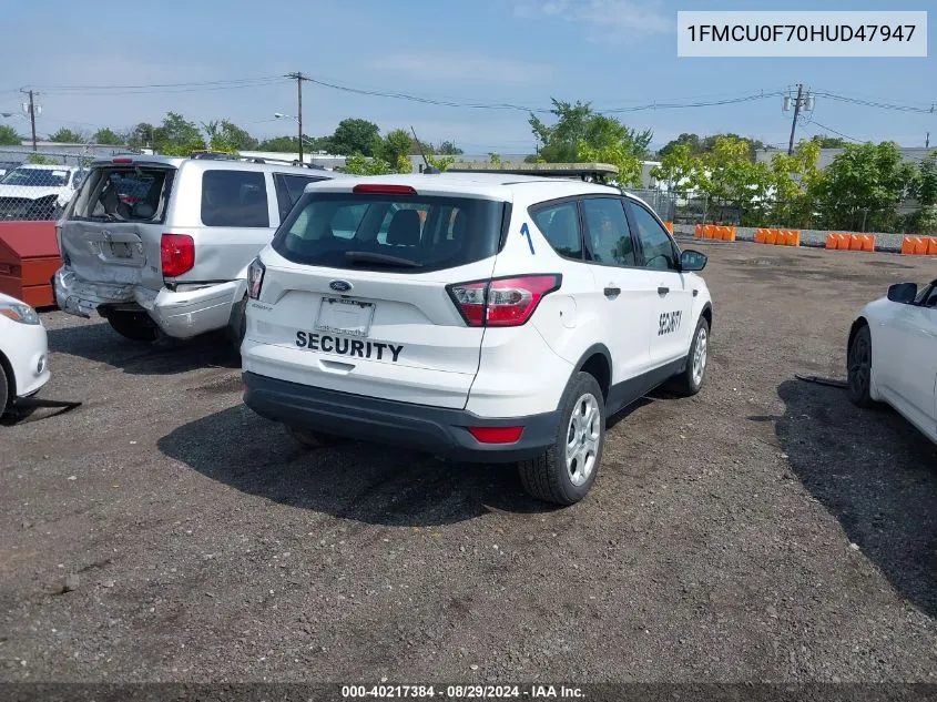 2017 Ford Escape S VIN: 1FMCU0F70HUD47947 Lot: 40217384