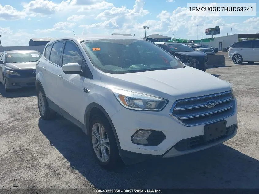 2017 Ford Escape Se VIN: 1FMCU0GD7HUD58741 Lot: 40222350