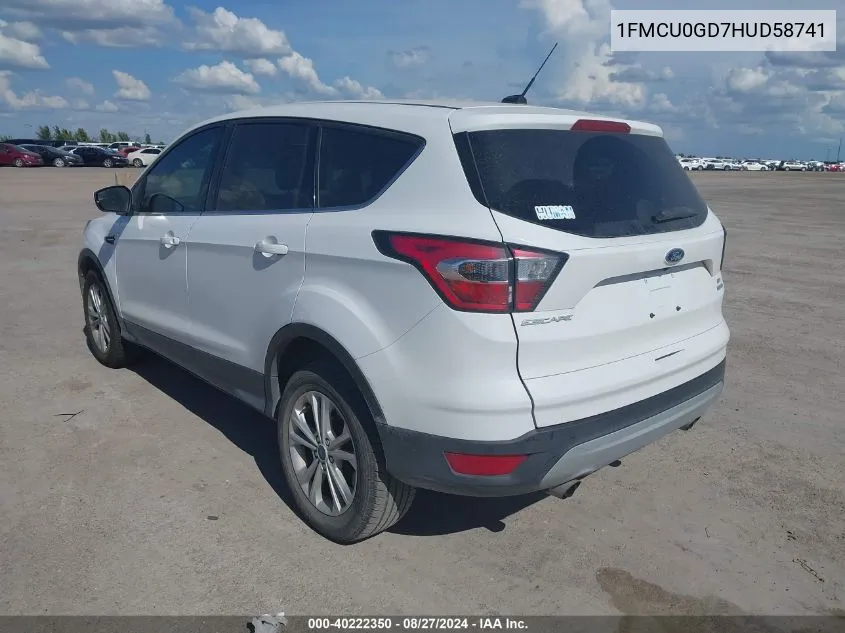 2017 Ford Escape Se VIN: 1FMCU0GD7HUD58741 Lot: 40222350