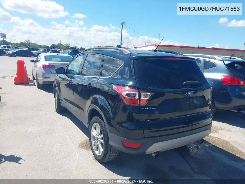 2017 Ford Escape Se VIN: 1FMCU0GD7HUC71583 Lot: 40226231