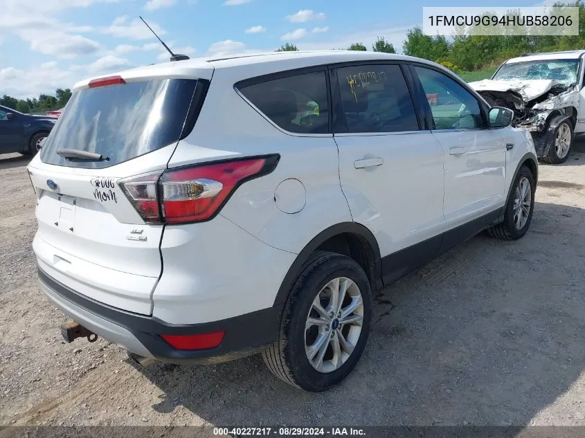 2017 Ford Escape Se VIN: 1FMCU9G94HUB58206 Lot: 40227217