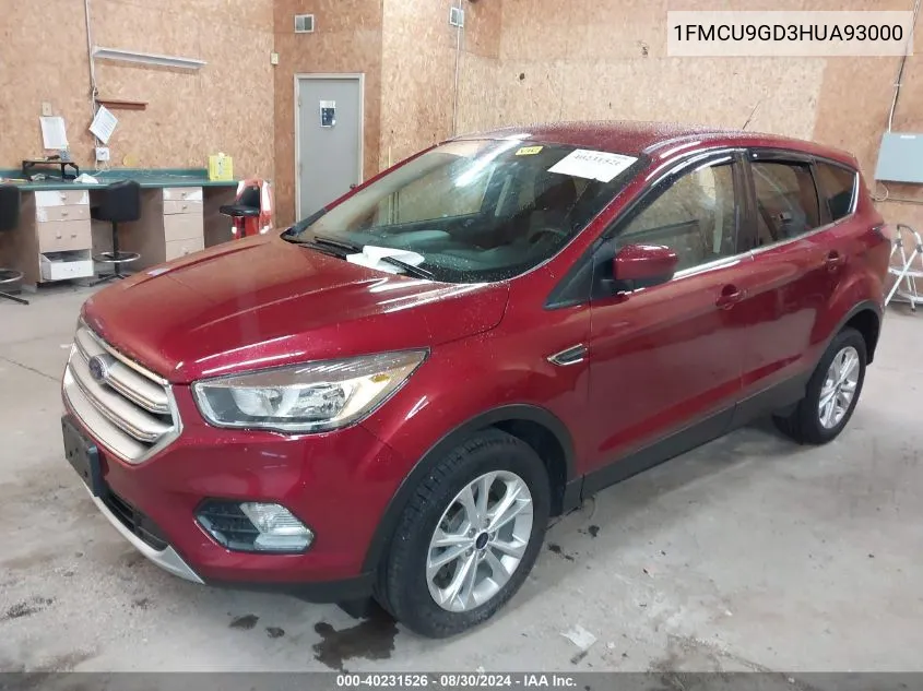 2017 Ford Escape Se VIN: 1FMCU9GD3HUA93000 Lot: 40231526