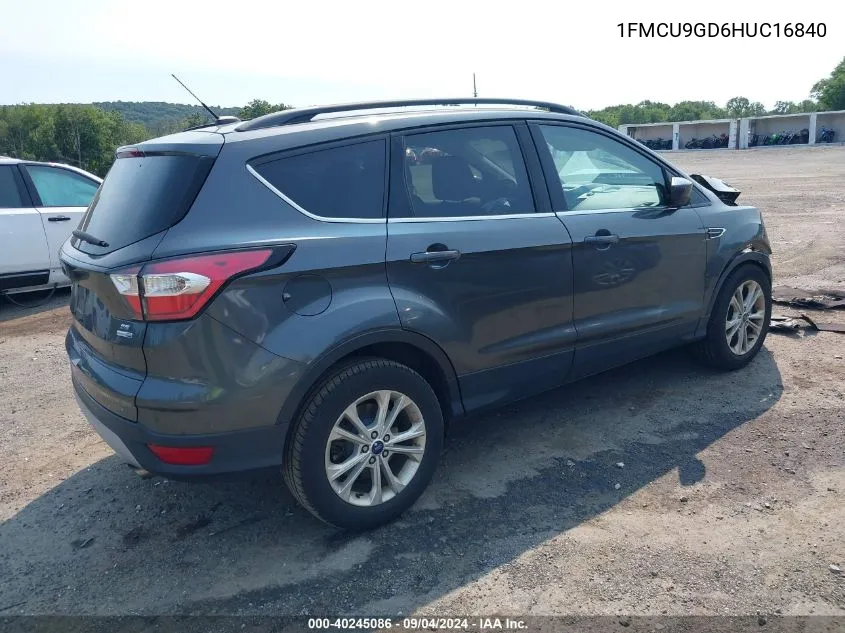 2017 Ford Escape Se VIN: 1FMCU9GD6HUC16840 Lot: 40245086