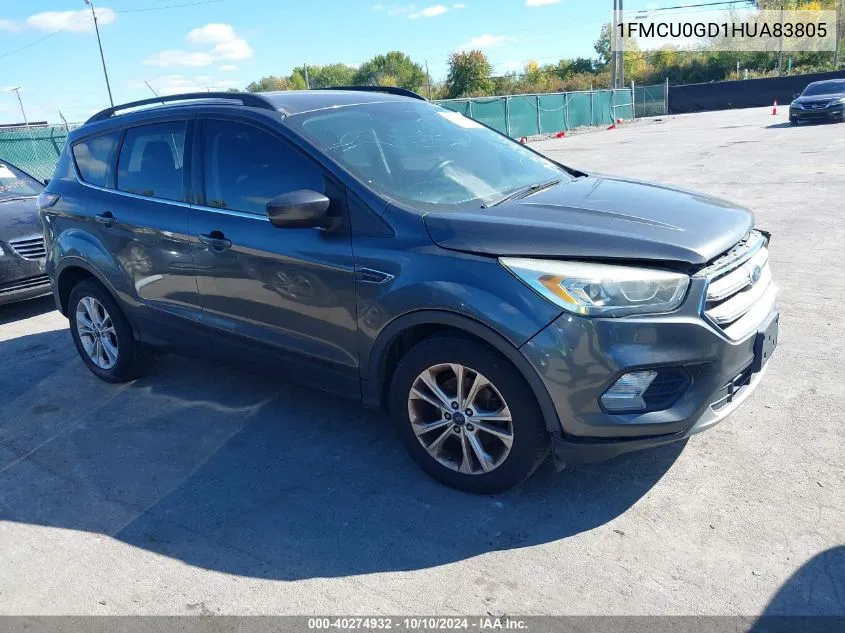 2017 Ford Escape Se VIN: 1FMCU0GD1HUA83805 Lot: 40274932