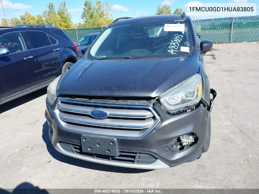 2017 Ford Escape Se VIN: 1FMCU0GD1HUA83805 Lot: 40274932