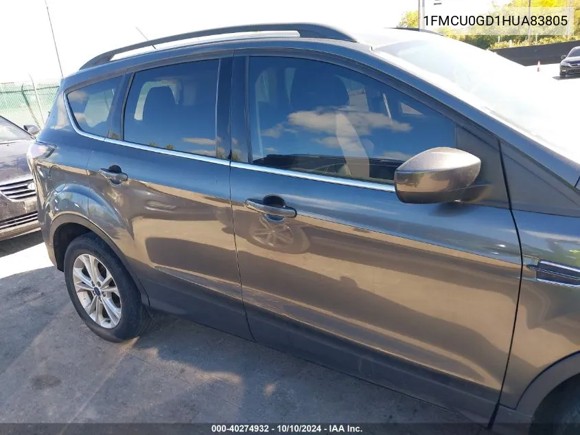 2017 Ford Escape Se VIN: 1FMCU0GD1HUA83805 Lot: 40274932