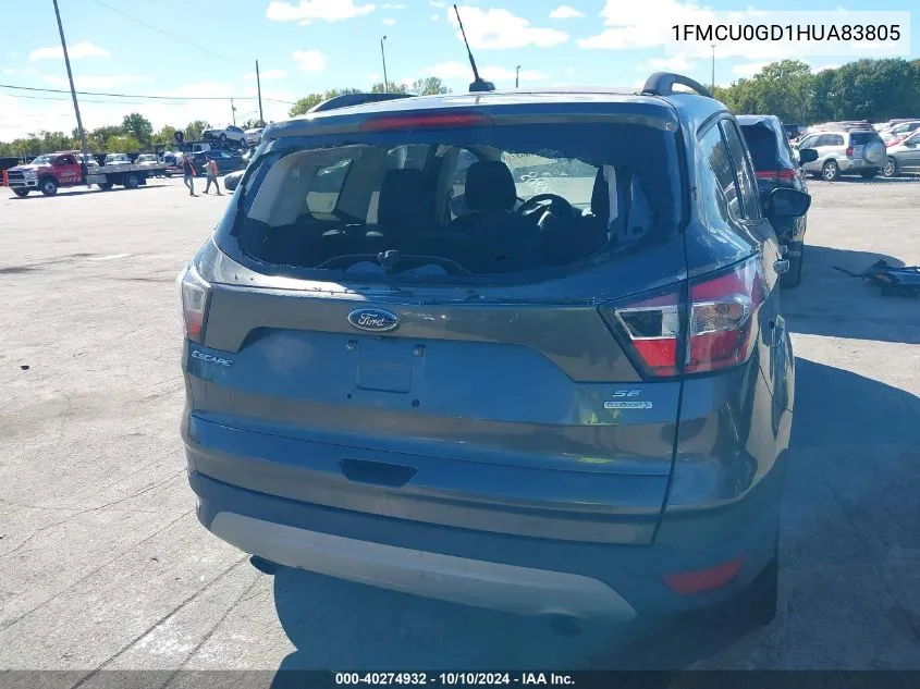 2017 Ford Escape Se VIN: 1FMCU0GD1HUA83805 Lot: 40274932