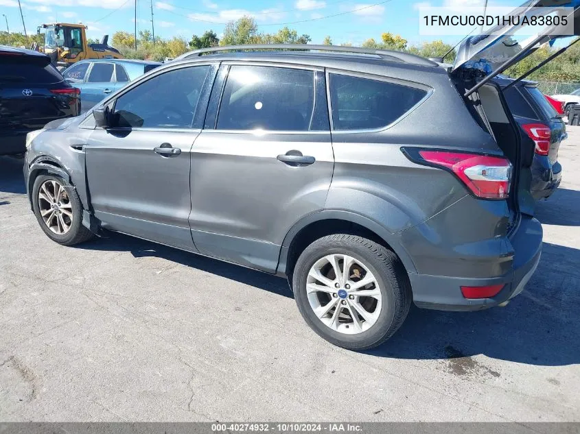 2017 Ford Escape Se VIN: 1FMCU0GD1HUA83805 Lot: 40274932