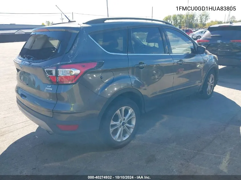 2017 Ford Escape Se VIN: 1FMCU0GD1HUA83805 Lot: 40274932