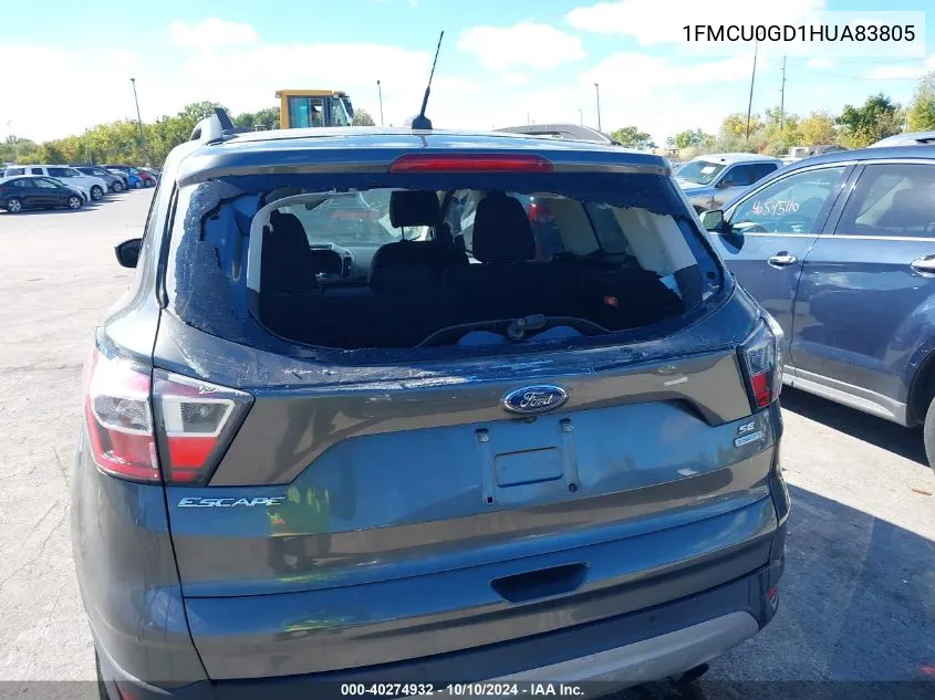 2017 Ford Escape Se VIN: 1FMCU0GD1HUA83805 Lot: 40274932