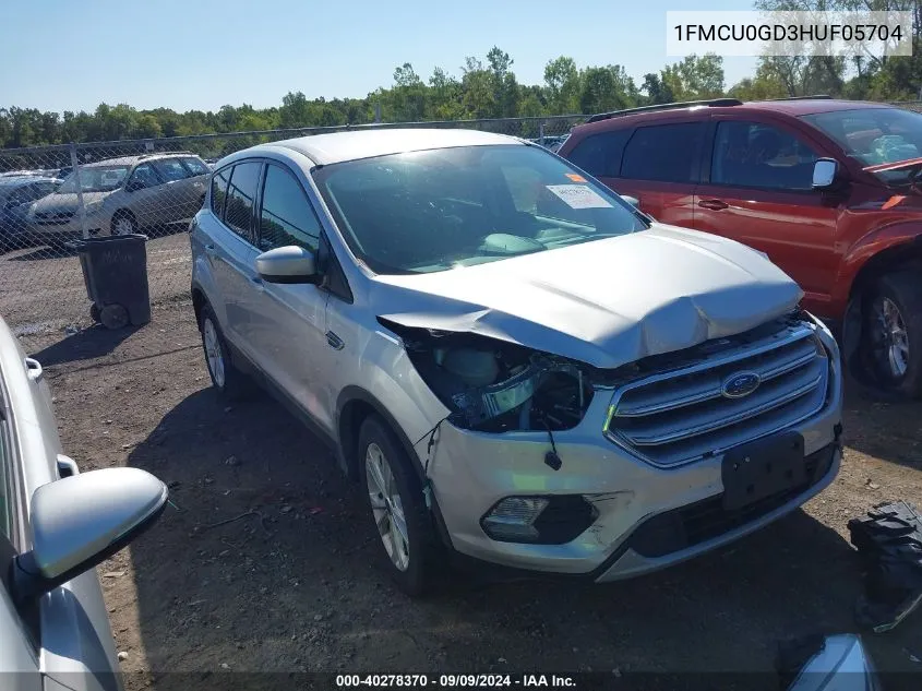 2017 Ford Escape Se VIN: 1FMCU0GD3HUF05704 Lot: 40278370