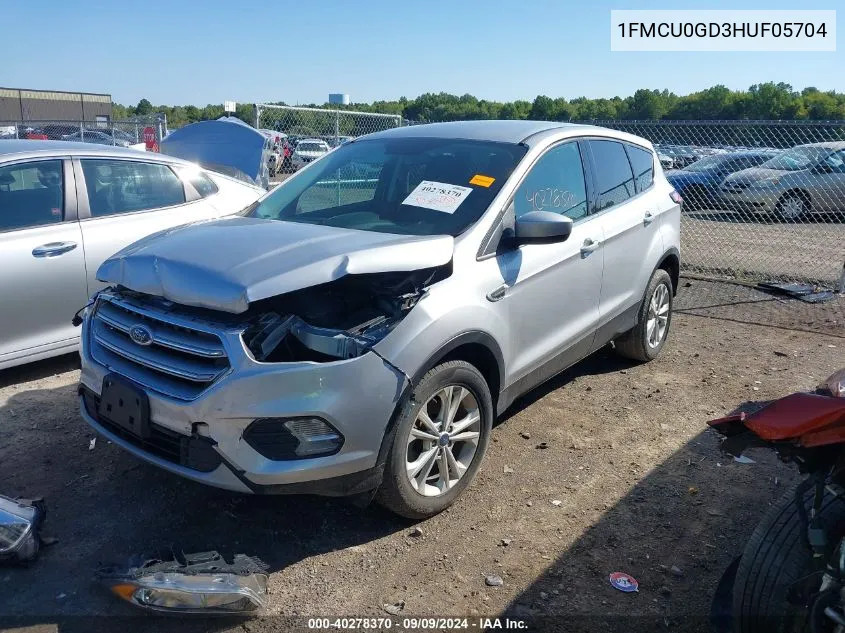 2017 Ford Escape Se VIN: 1FMCU0GD3HUF05704 Lot: 40278370