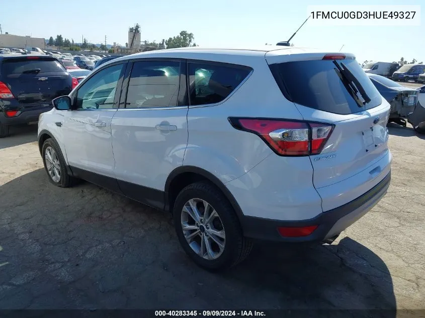 2017 Ford Escape Se VIN: 1FMCU0GD3HUE49327 Lot: 40283345