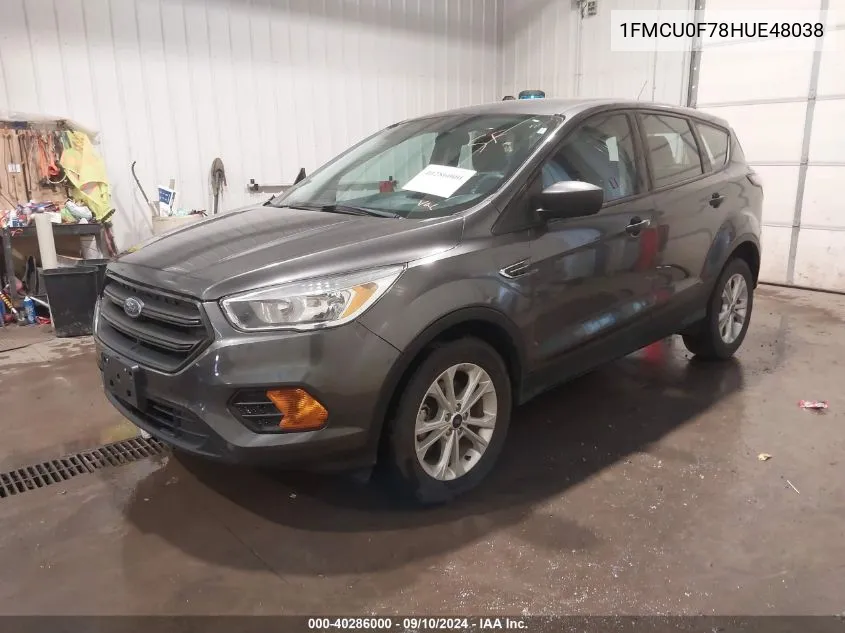 2017 Ford Escape S VIN: 1FMCU0F78HUE48038 Lot: 40286000