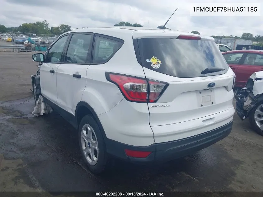 2017 Ford Escape S VIN: 1FMCU0F78HUA51185 Lot: 40292208