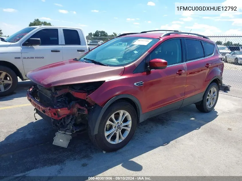 2017 Ford Escape Se VIN: 1FMCU0GDXHUE12792 Lot: 40301906