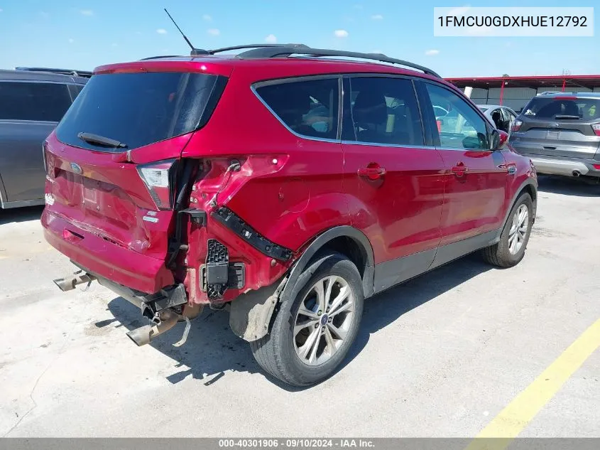 2017 Ford Escape Se VIN: 1FMCU0GDXHUE12792 Lot: 40301906