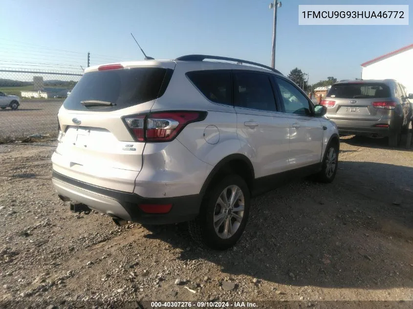 2017 Ford Escape Se VIN: 1FMCU9G93HUA46772 Lot: 40307276