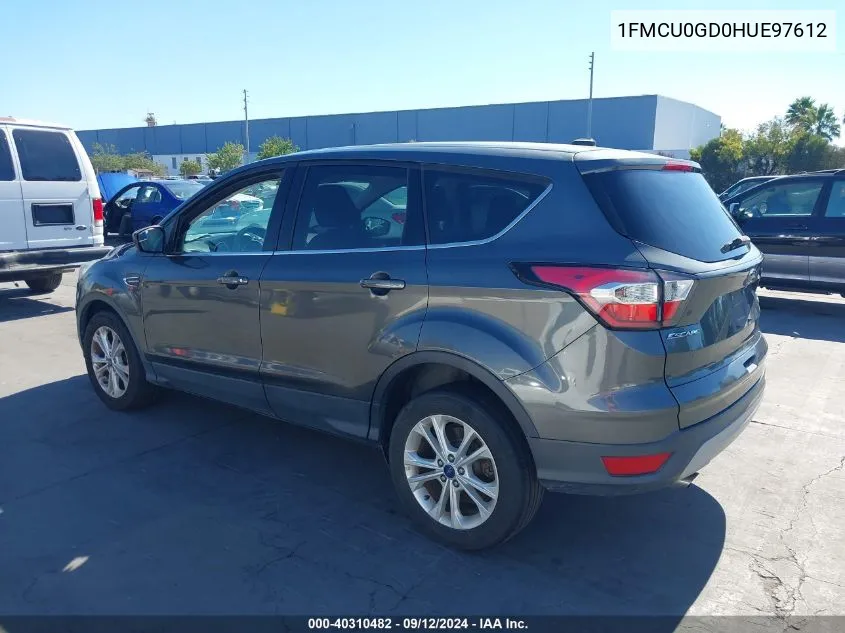 2017 Ford Escape Se VIN: 1FMCU0GD0HUE97612 Lot: 40310482