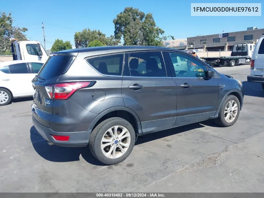 2017 Ford Escape Se VIN: 1FMCU0GD0HUE97612 Lot: 40310482